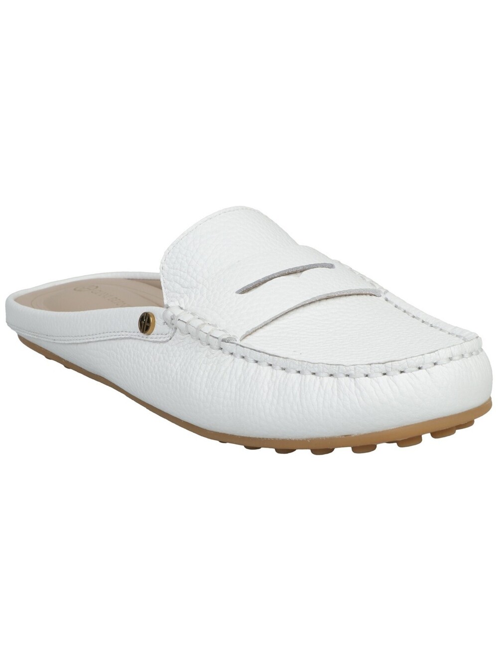 Women's Giani Bernini Aimeey Slip On Driver Mules White Leather 8.5